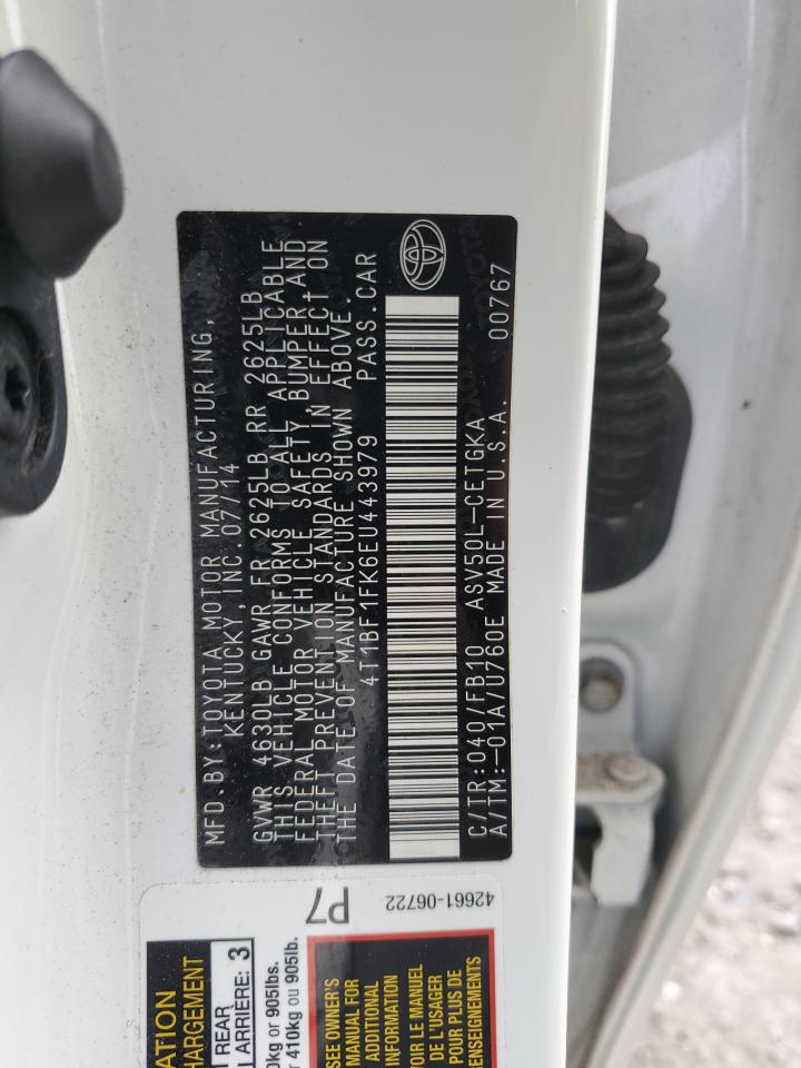 2014 Toyota Camry VIN 4T1BF1FK6EU443979 Copart auction photo, front end damage thumbnail 13