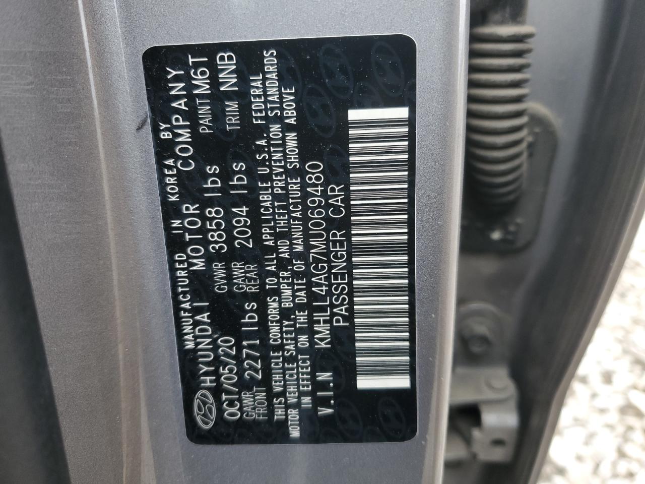 2021 Hyundai Elantra VIN KMHLL4AG7MU069480 Copart auction photo, front end damage thumbnail 13