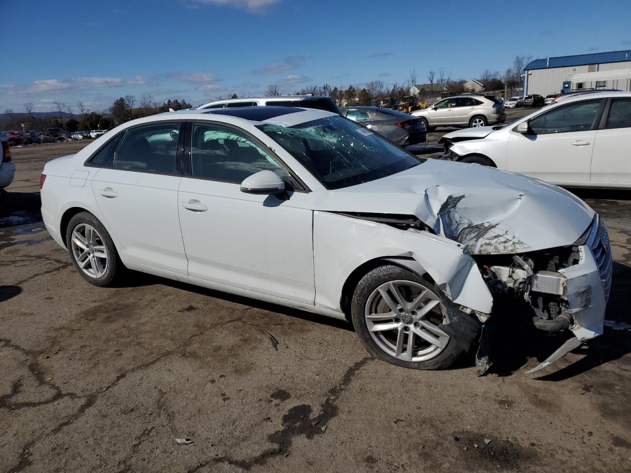 2017 Audi A4 VIN WAUANAF49HN070453 Copart auction photo, front end / top/roof damage thumbnail 4