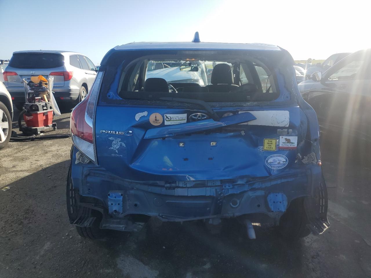 2016 Toyota Prius VIN JTDKDTB33G1115685 Copart auction photo, rear end damage thumbnail 6