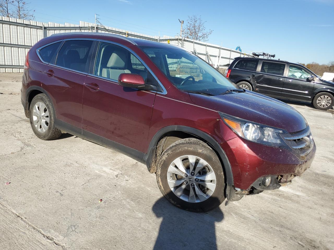 2012 Honda CR-V VIN 5J6RM4H70CL024834 Copart auction photo, front end / side damage thumbnail 4