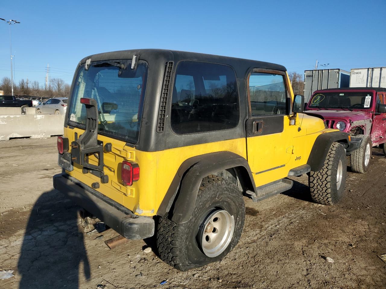 2000 Jeep Wrangler VIN 1J4FA49S0YP705980 Copart auction photo, hail damage thumbnail 3