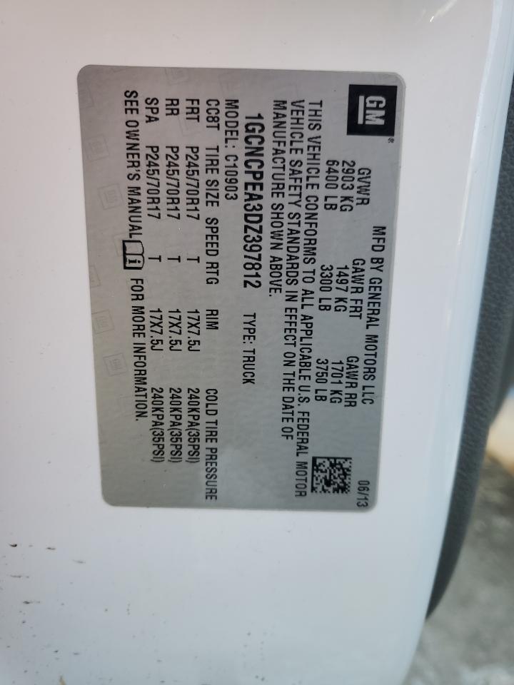 2013 Chevrolet Silverado VIN 1GCNCPEA3DZ397812 Copart auction photo, front end / side damage thumbnail 12