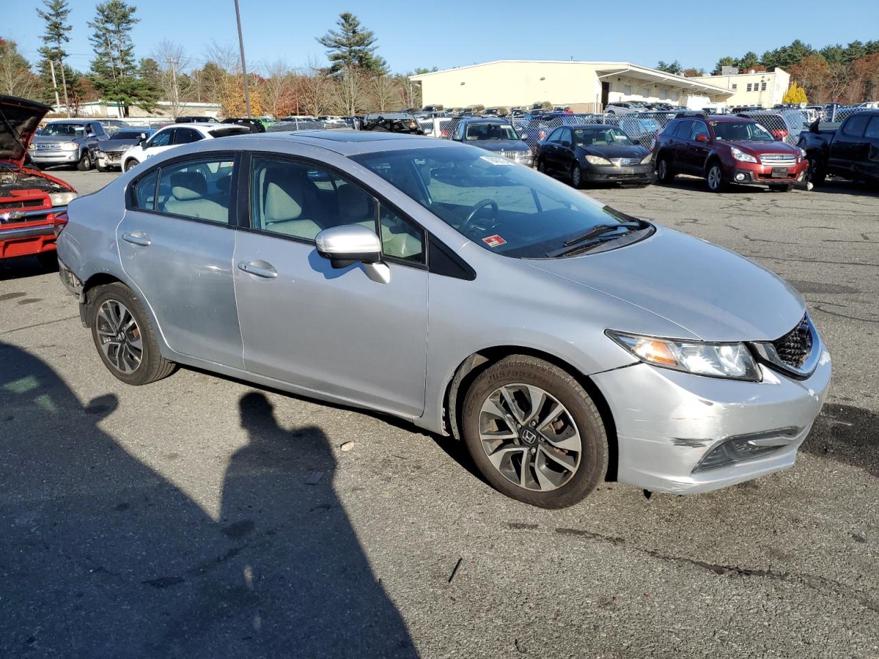 2015 Honda Civic VIN 19XFB2F84FE252136 Copart auction photo, side / rear end damage thumbnail 4
