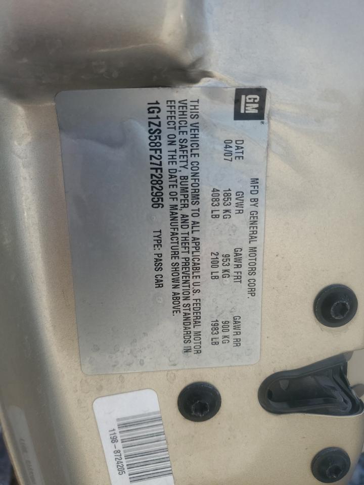 2007 Chevrolet Malibu VIN 1G1ZS58F27F282956 Copart auction photo, front end damage thumbnail 13