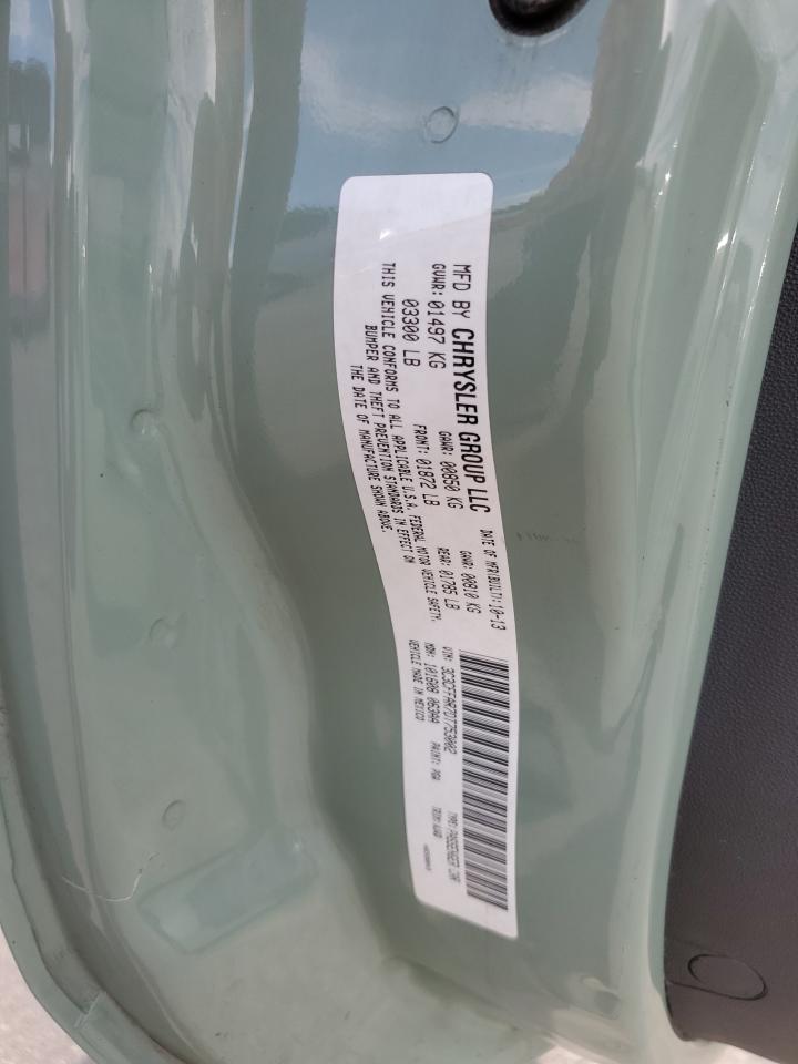 2013 Fiat 500 VIN 3C3CFFAR7DT753002 Copart auction photo, hail damage thumbnail 12