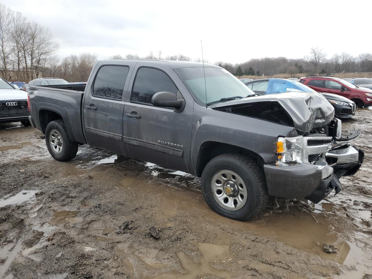 2011 Chevrolet Silverado VIN 3GCPKSEA0BG116996 Copart auction photo, front end / side damage thumbnail 4
