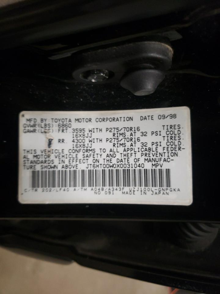 1999 Lexus LX VIN JT6HT00W0X0031040 Copart auction photo, front end damage thumbnail 14