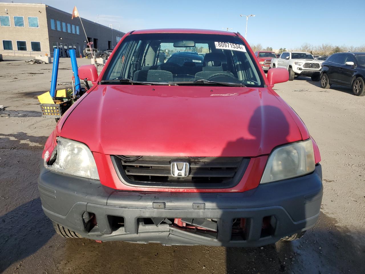 1999 Honda CR-V VIN JHLRD1865XC013381 Copart auction photo, front end / hail damage thumbnail 5