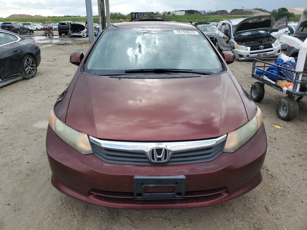 2012 Honda Civic VIN 19XFB2F58CE051700 Copart auction photo, rear end / minor dent/scratches damage thumbnail 5