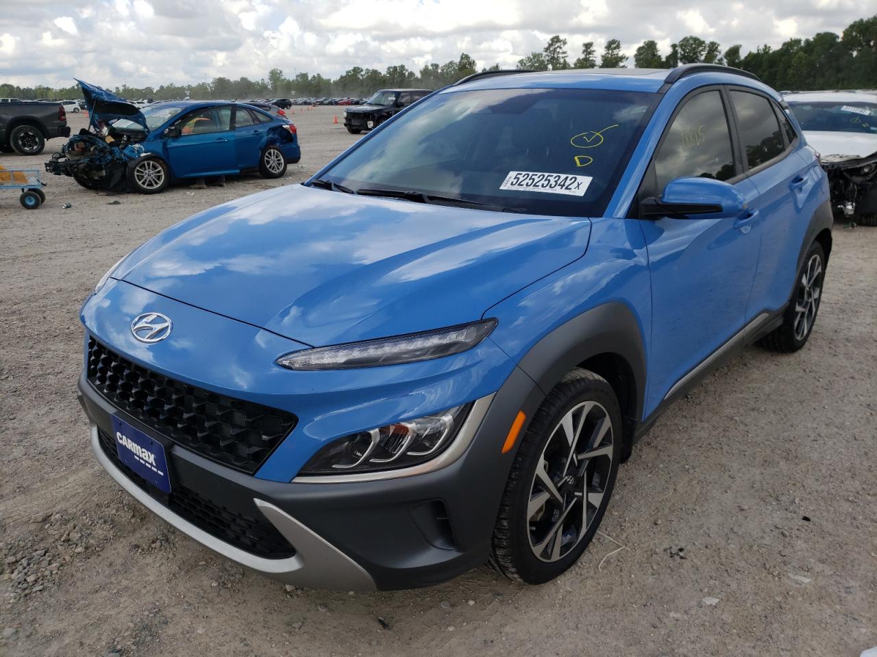 2022 Hyundai Kona VIN KM8K53A38NU794410 Copart auction photo, burn damage thumbnail 2