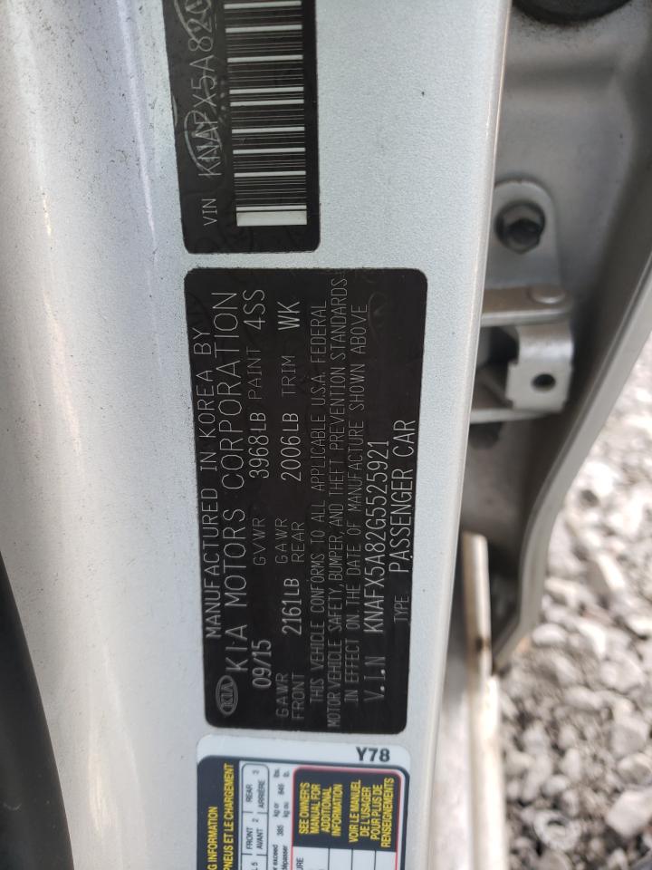 2016 KIA Forte VIN KNAFX5A82G5525921 Copart auction photo, front end damage thumbnail 12