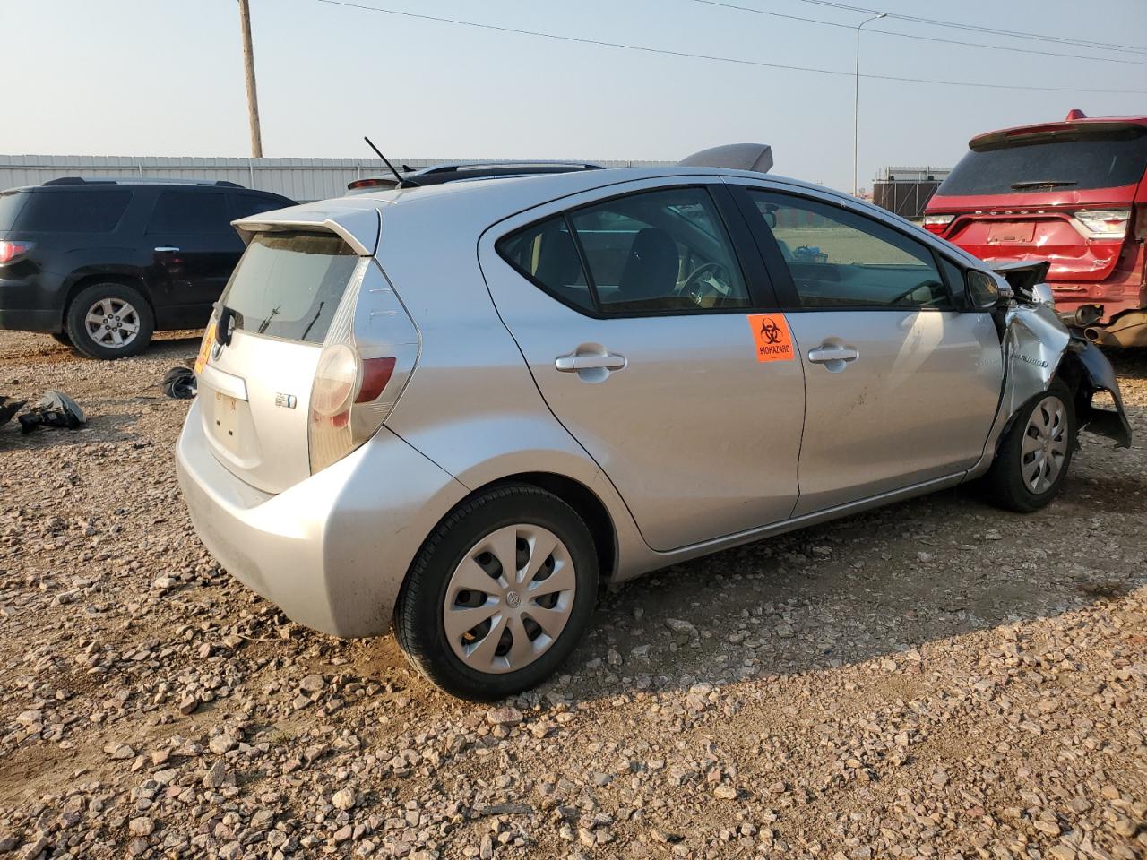 2014 Toyota Prius VIN JTDKDTB35E1569613 Copart auction photo, front end / side damage thumbnail 3