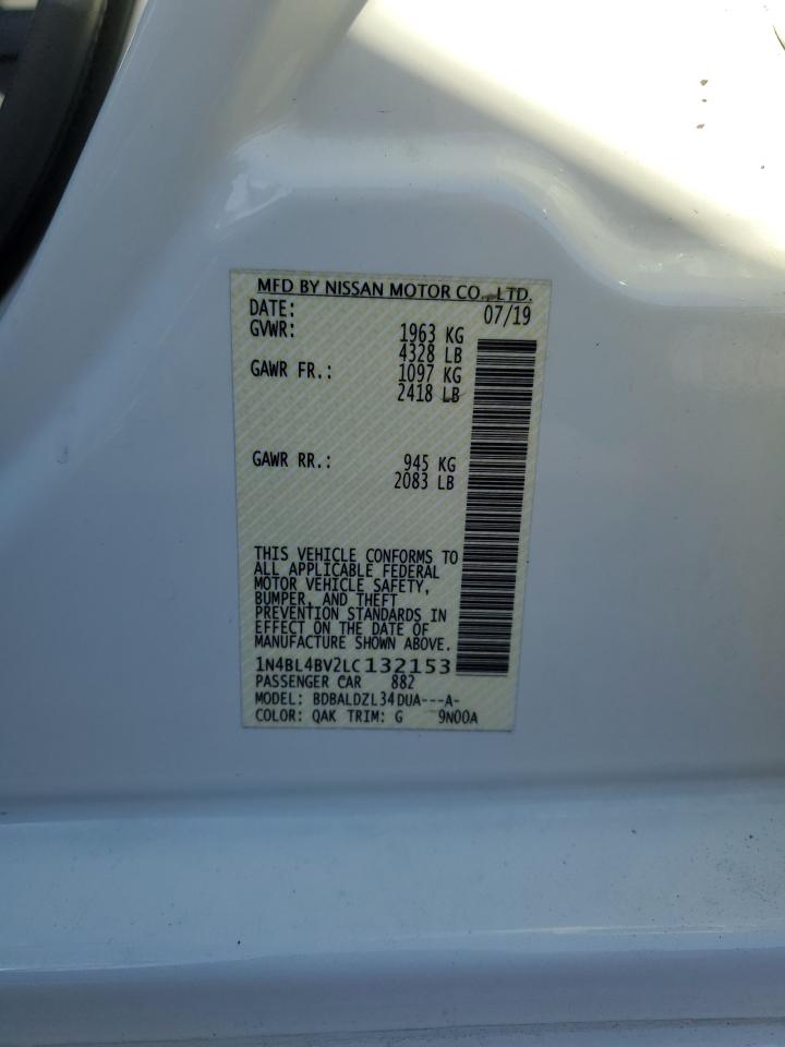 2020 Nissan Altima VIN 1N4BL4BV2LC132153 Copart auction photo, water/flood damage thumbnail 14