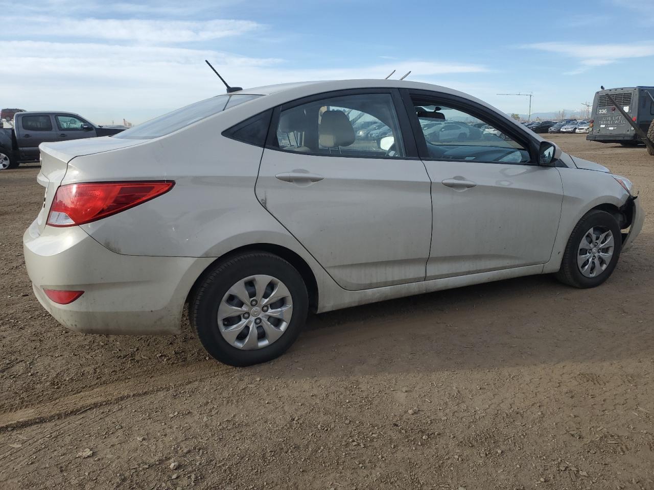 2016 Hyundai Accent VIN KMHCT4AE8GU127289 Copart auction photo, side / front end damage thumbnail 3