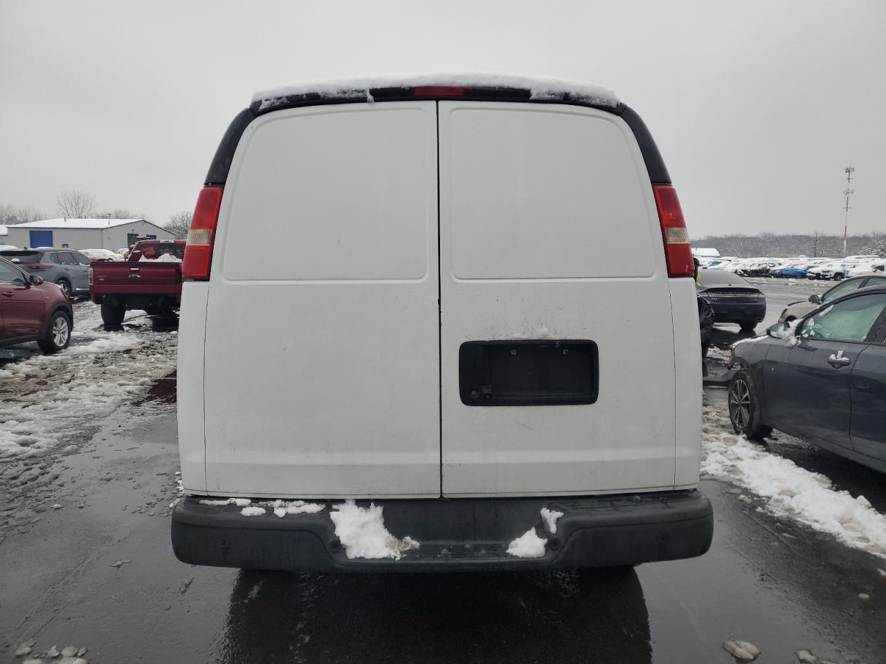 2014 Chevrolet Express VIN 1GCWGFCAXE1145819 Copart auction photo, front end / side damage thumbnail 6