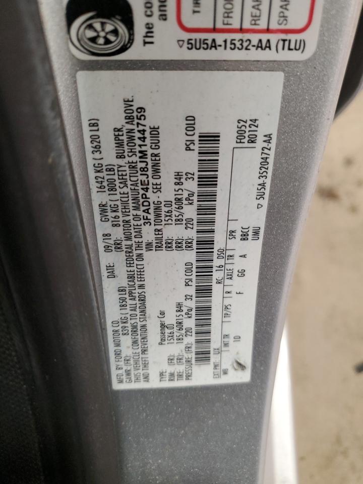 2018 Ford Fiesta VIN 3FADP4EJ8JM144759 Copart auction photo, front end damage thumbnail 13