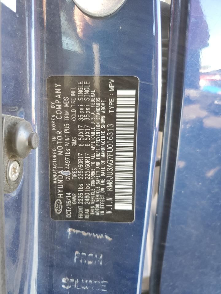 2015 Hyundai Tucson VIN KM8JU3AG7FU016313 Copart auction photo, front end damage thumbnail 15