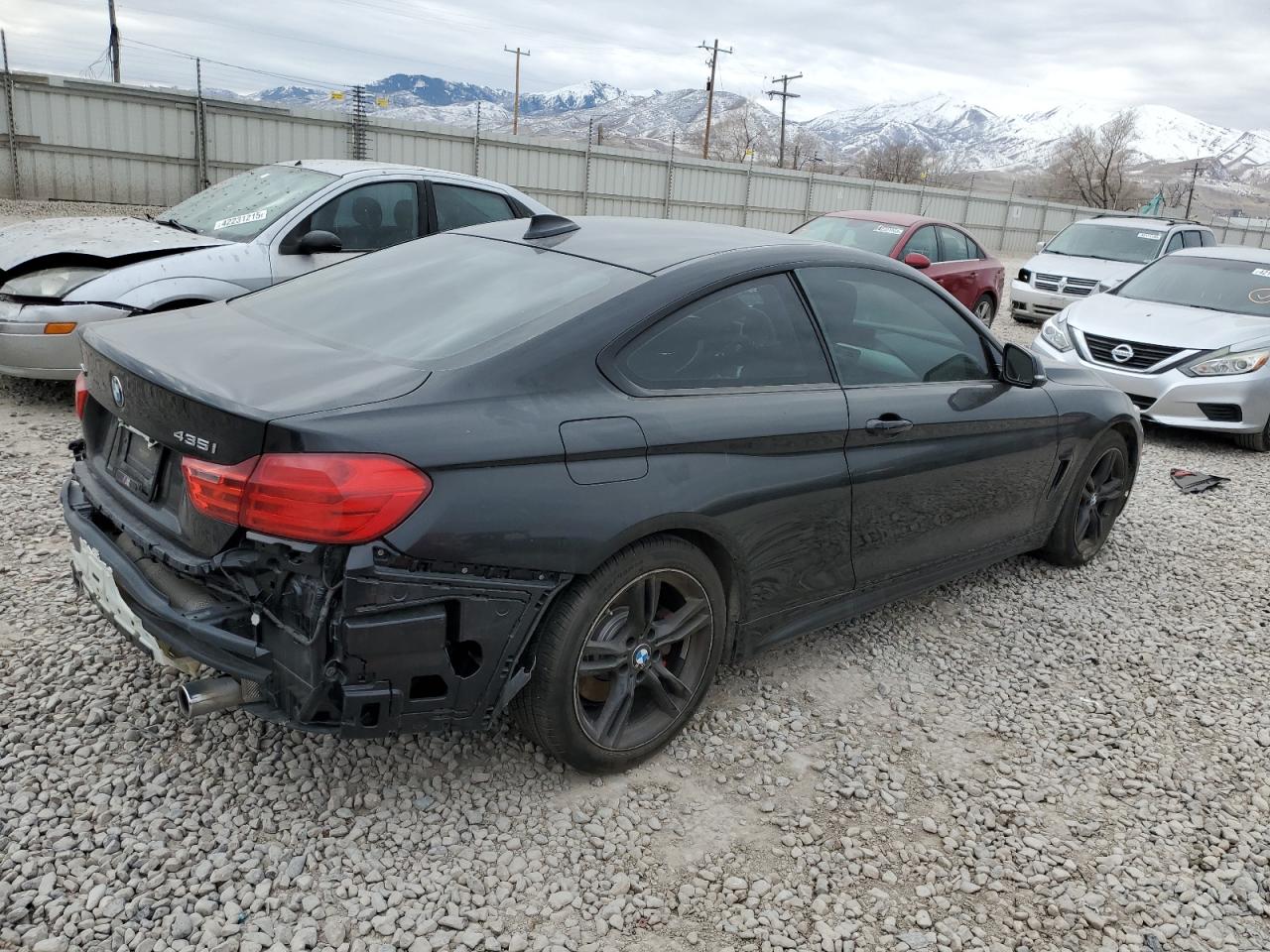 2015 BMW 4er VIN WBA3R5C55FK372578 Copart auction photo, rear end damage thumbnail 3