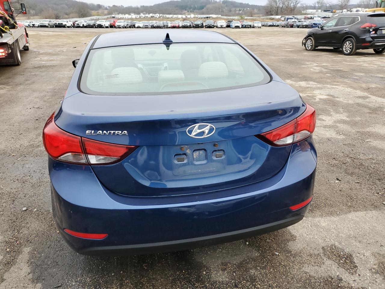 2016 Hyundai Elantra VIN 5NPDH4AE4GH652788 Copart auction photo, front end damage thumbnail 6