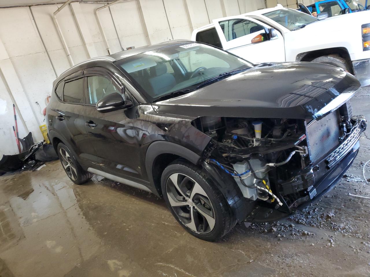 2018 Hyundai Tucson VIN KM8J3CAL8JU764822 Copart auction photo, front end / side damage thumbnail 4