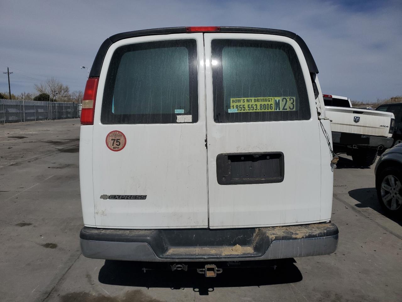 2015 Chevrolet Express VIN 1GCWGFCG3F1196195 Copart auction photo, front end / hail damage thumbnail 6