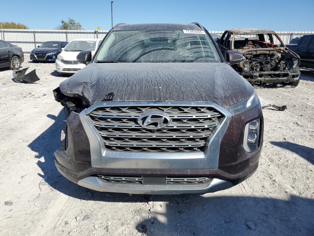 2020 Hyundai Palisade VIN KM8R54HE6LU141826 Copart auction photo, front end / side damage thumbnail 5