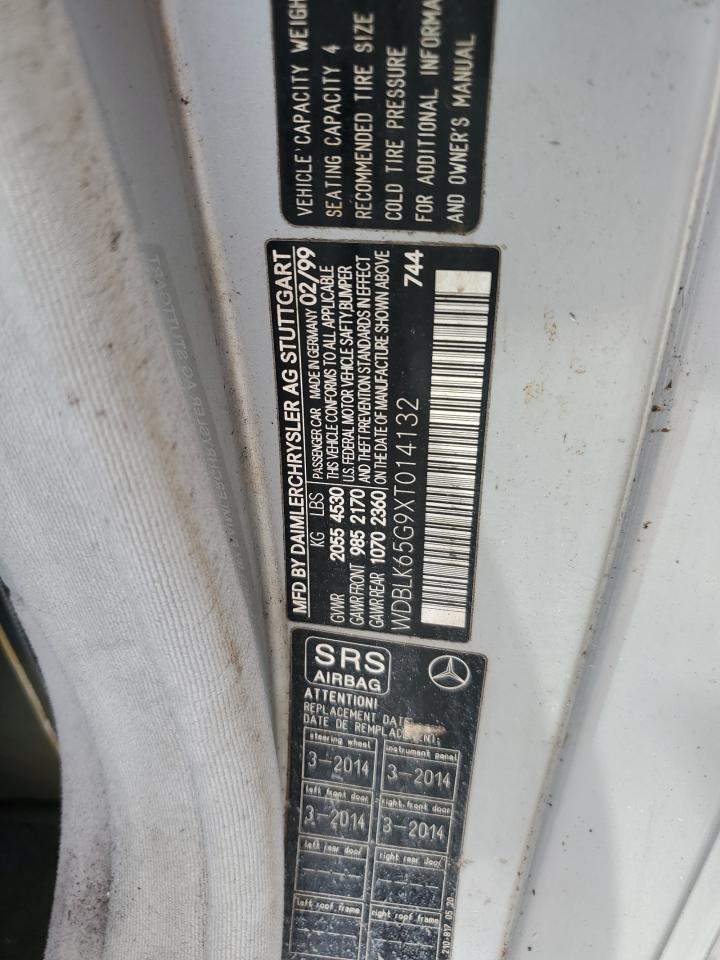 1999 Mercedes-Benz CLK-klasse VIN WDBLK65G9XT014132 Copart auction photo, water/flood damage thumbnail 13