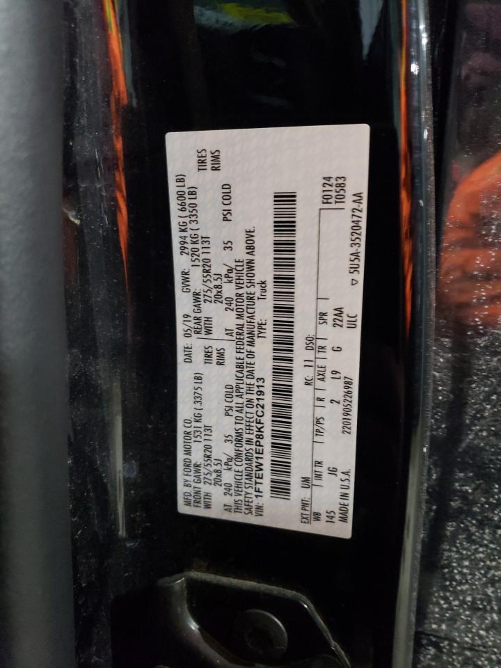 2019 Ford F-150 VIN 1FTEW1EP8KFC21913 Copart auction photo, side damage thumbnail 14