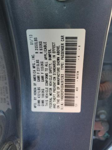 2013 Honda Accord VIN 1HGCR2F50DA097283 Copart auction photo, hail damage thumbnail 12