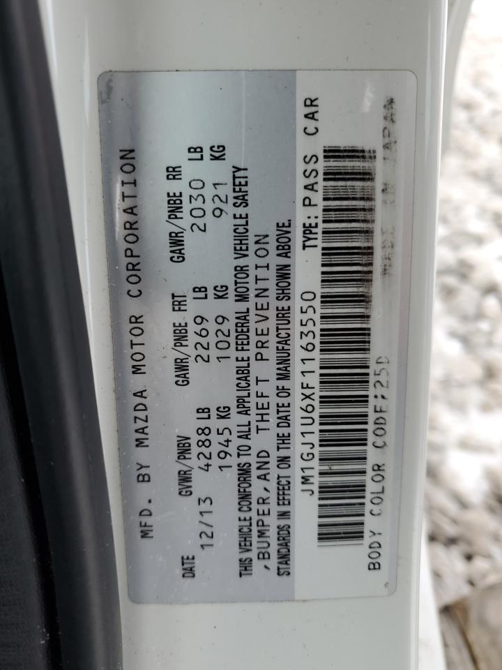 2015 Mazda 6 VIN JM1GJ1U6XF1163550 Copart auction photo, rear end damage thumbnail 13