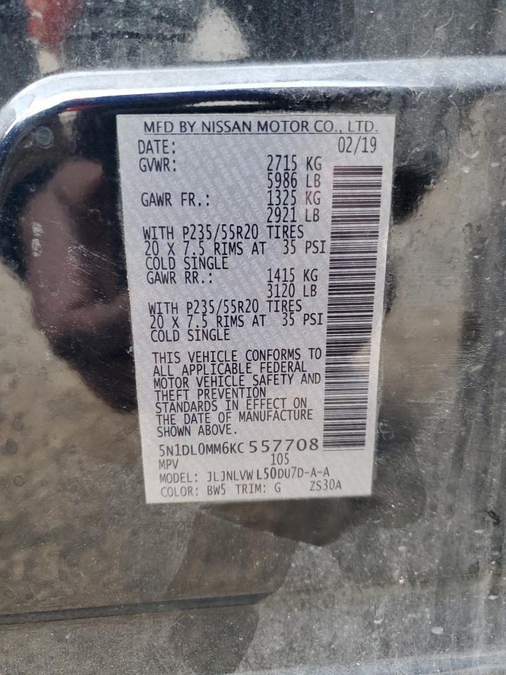 2019 Infiniti QX60 VIN 5N1DL0MM6KC557708 Copart auction photo, all over / minor dent/scratches damage thumbnail 13