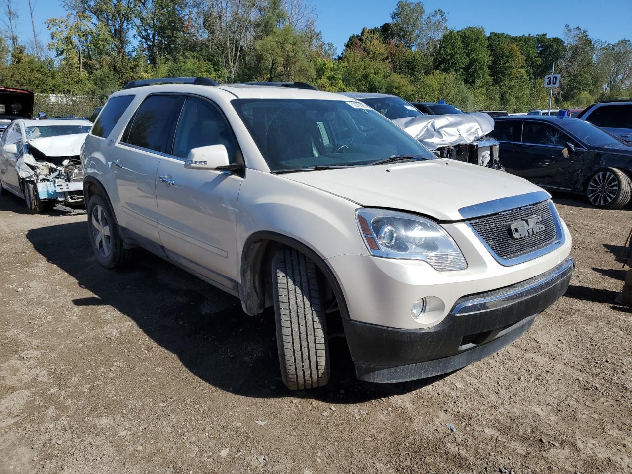 2012 GMC Acadia VIN 1GKKRRED8CJ170608 Copart auction photo, side / front end damage thumbnail 4