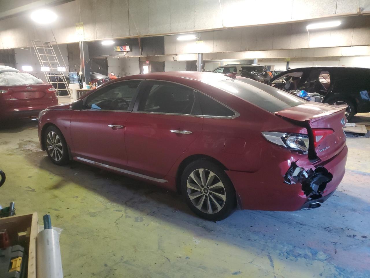 2015 Hyundai Sonata VIN 5NPE34AF9FH150448 Copart auction photo, rear end / minor dent/scratches damage thumbnail 2