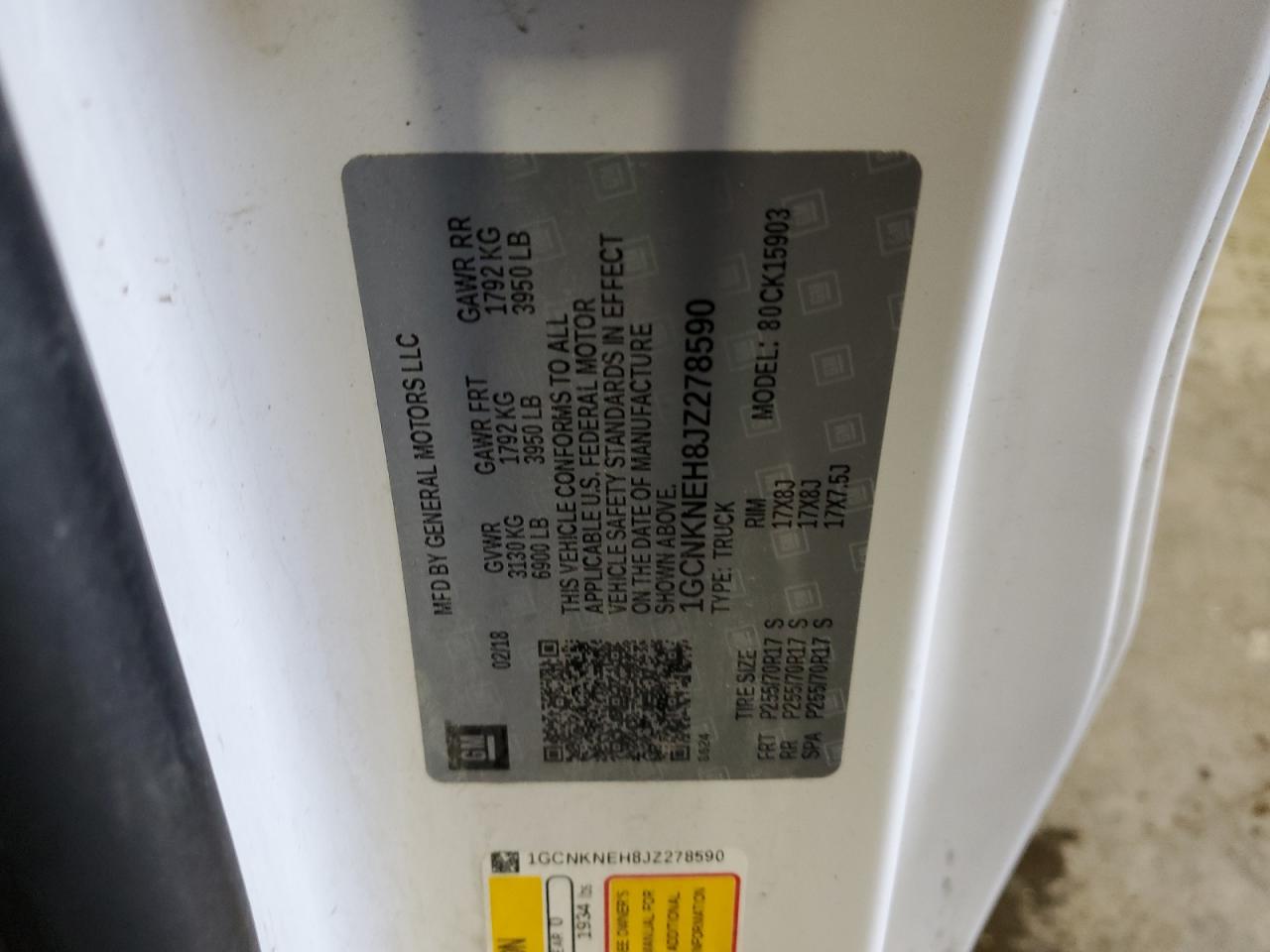 2018 Chevrolet Silverado VIN 1GCNKNEH8JZ278590 Copart auction photo, front end damage thumbnail 12