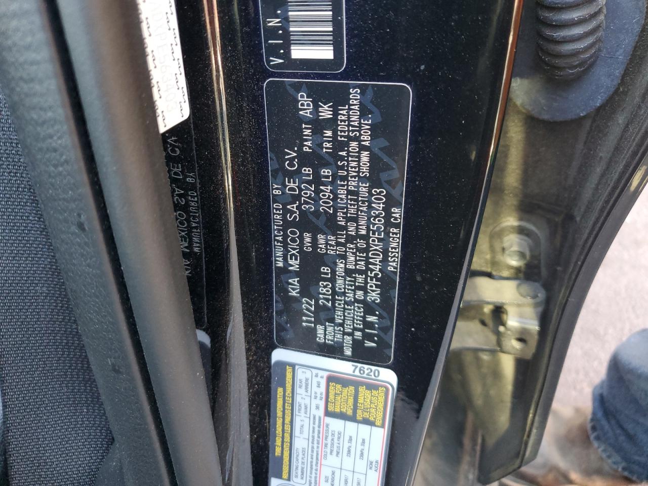 2023 KIA Forte VIN 3KPF54ADXPE563403 Copart auction photo, front end damage thumbnail 12