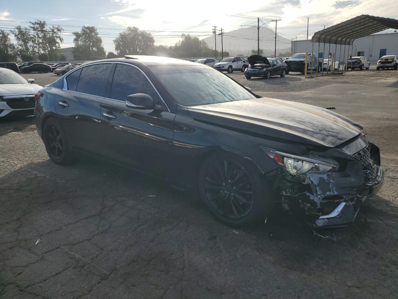 2019 Infiniti Q50 VIN JN1EV7AR5KM592586 Copart auction photo, front end damage thumbnail 4
