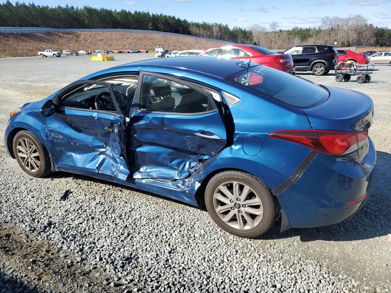2015 Hyundai Elantra VIN KMHDH4AE7FU446879 Copart auction photo, side damage thumbnail 2
