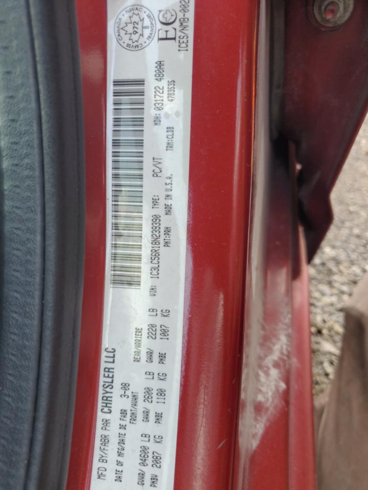 2008 Chrysler Sebring VIN 1C3LC56R18N239390 Copart auction photo, side / front end damage thumbnail 12