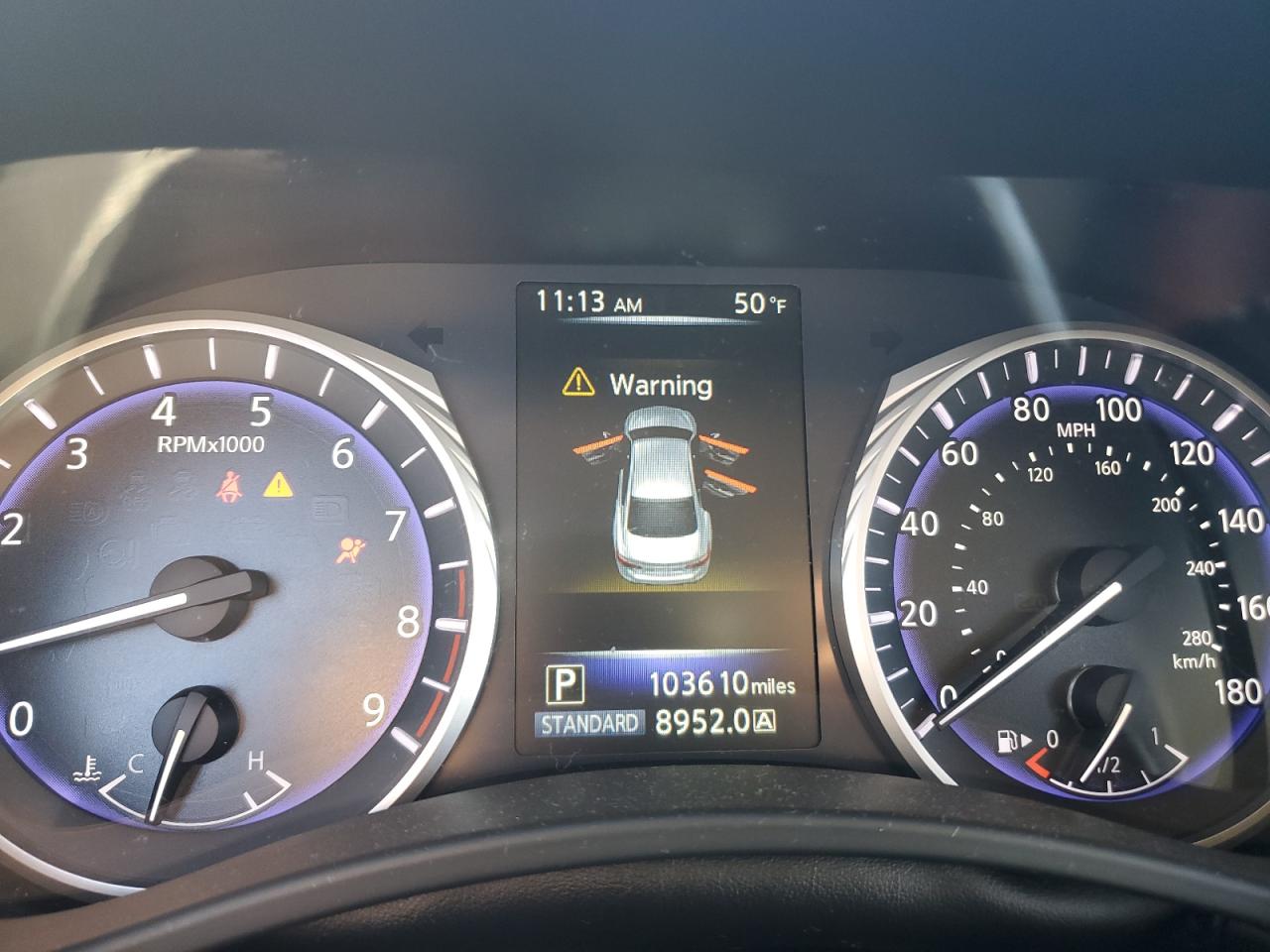 2015 Infiniti Q50 VIN JN1BV7AR8FM413756 Copart auction photo, side damage thumbnail 9