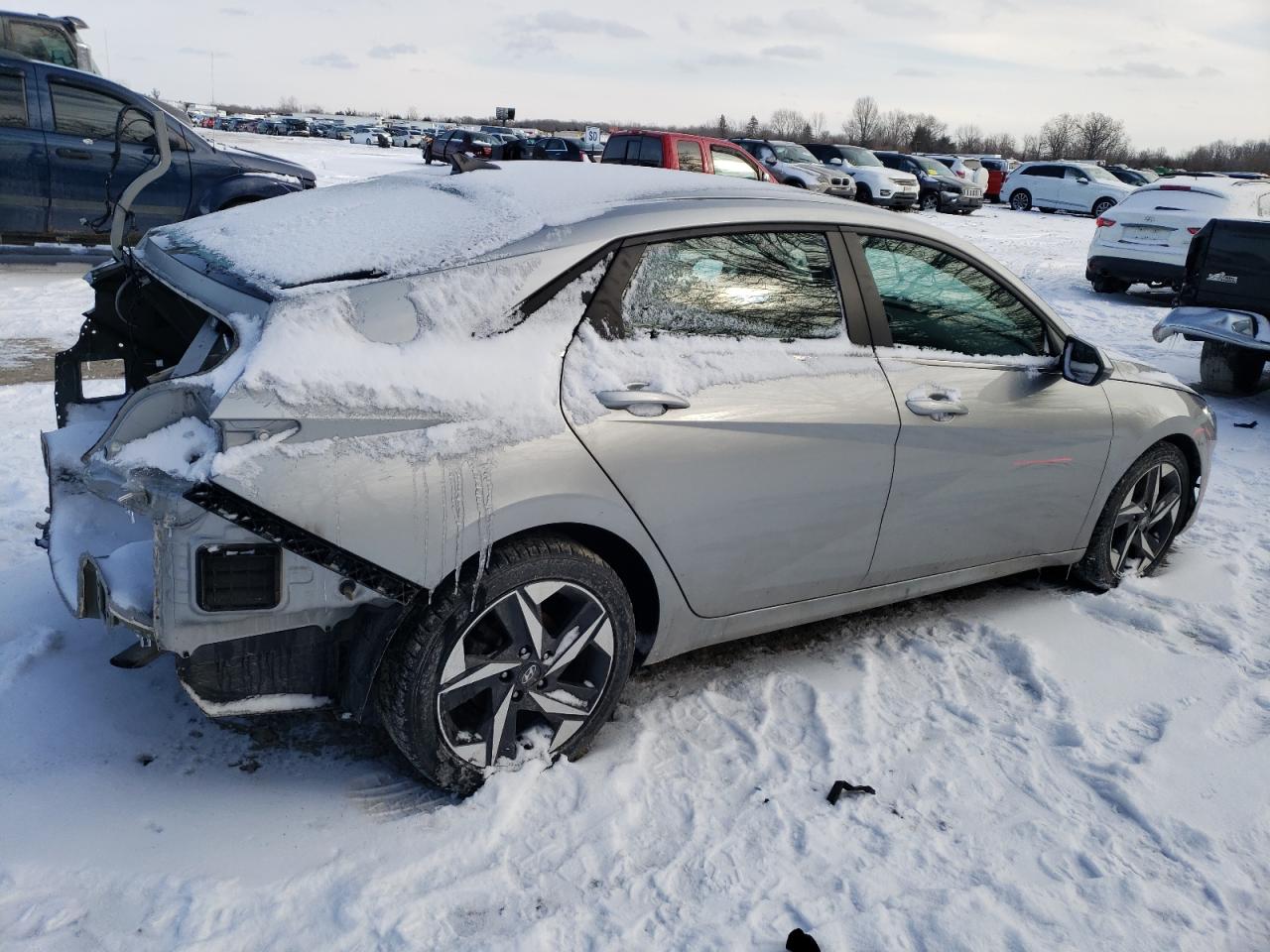 2022 Hyundai Elantra VIN 5NPLN4AG4NH065025 Copart auction photo, rear end / minor dent/scratches damage thumbnail 3