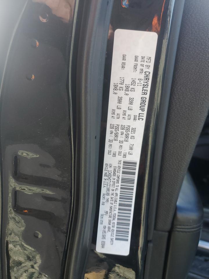 2012 Dodge Durango VIN 1C4SDHDT1CC100109 Copart auction photo, all over damage thumbnail 13