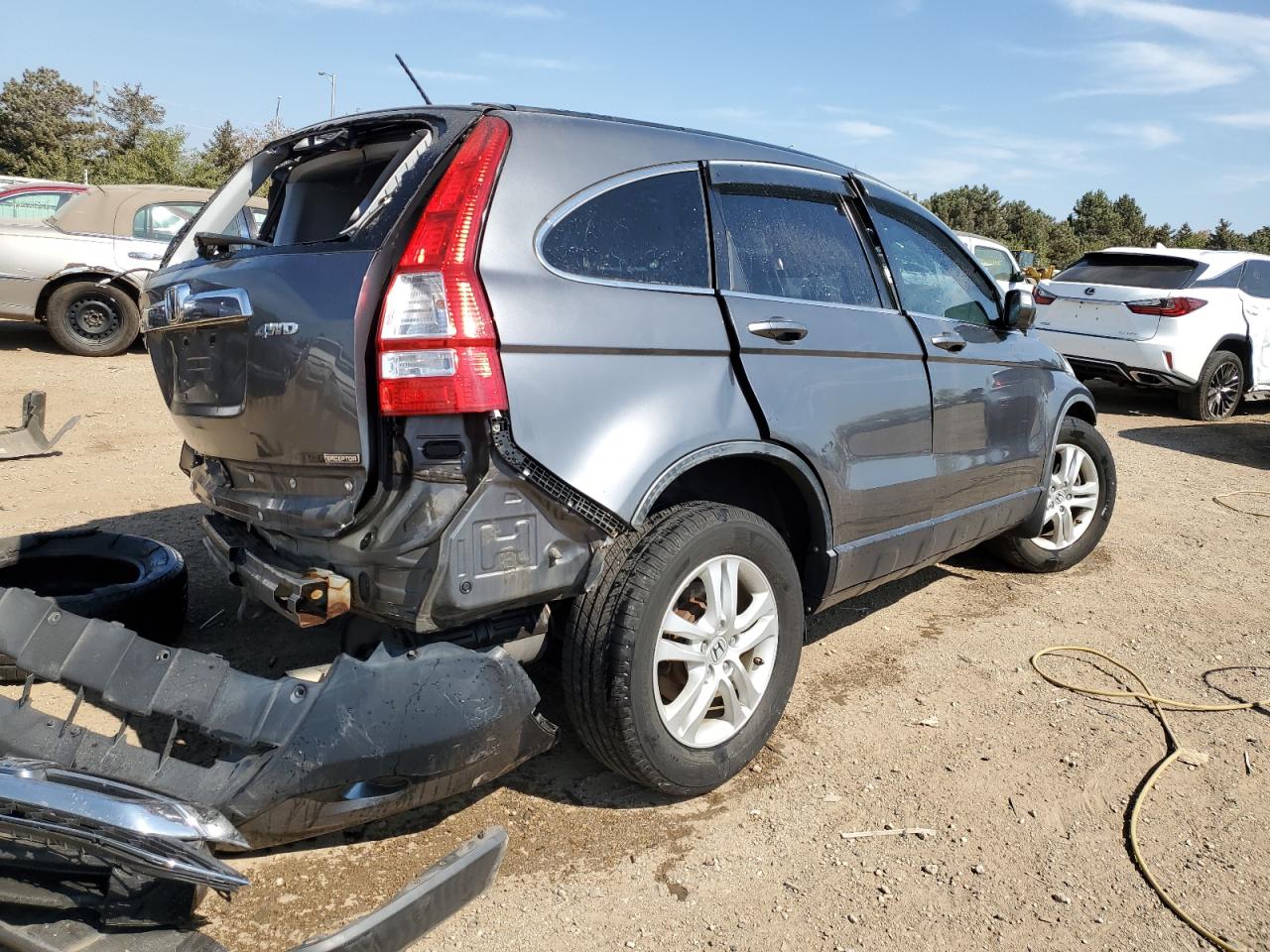 2010 Honda CR-V VIN JHLRE4H74AC014598 Copart auction photo, all over damage thumbnail 3