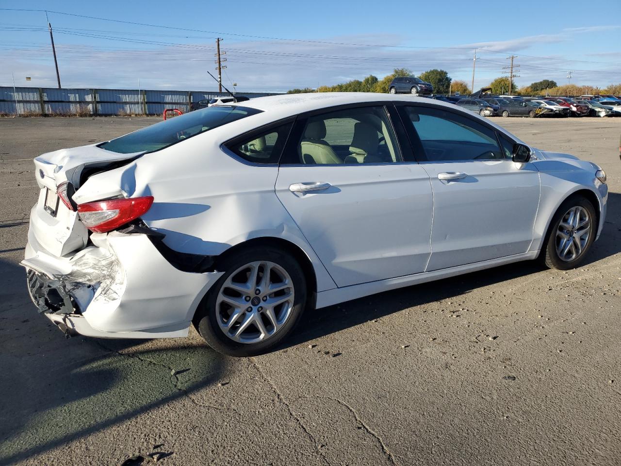 2016 Ford Fusion VIN 3FA6P0H72GR196076 Copart auction photo, rear end / side damage thumbnail 3