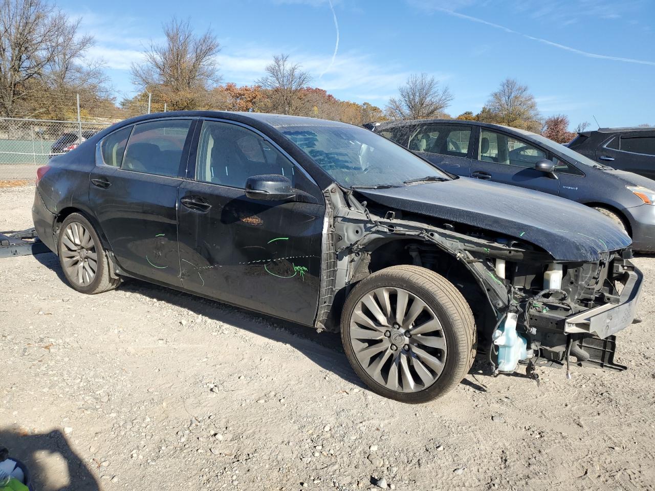 2014 Acura RLX VIN JH4KC1F50EC003834 Copart auction photo, front end / side damage thumbnail 4