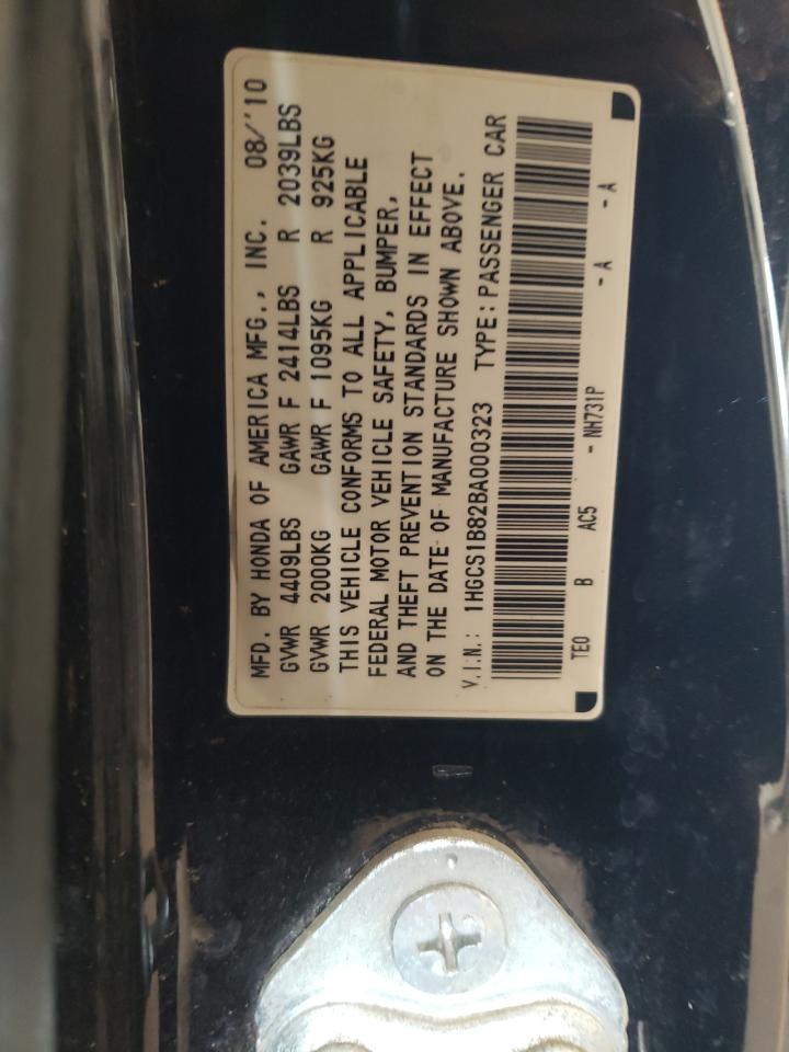 2011 Honda Accord VIN 1HGCS1B82BA000323 Copart auction photo, front end damage thumbnail 14