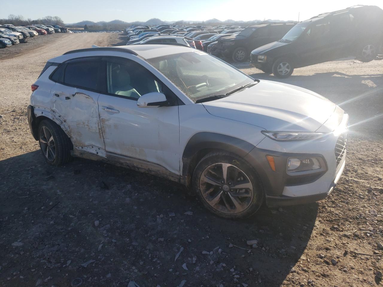 2021 Hyundai Kona VIN KM8K3CA53MU666064 Copart auction photo, side damage thumbnail 4