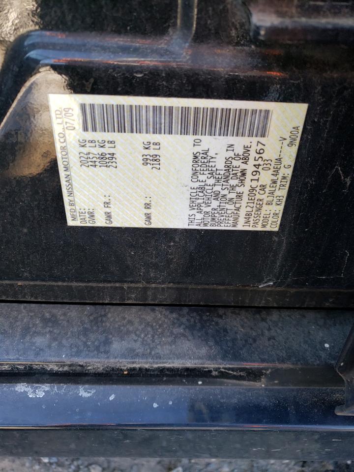 2009 Nissan Altima VIN 1N4BL21E09C194567 Copart auction photo, normal wear / minor dent/scratches damage thumbnail 12