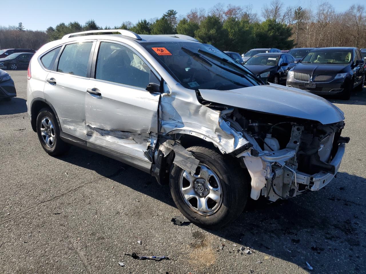 2014 Honda CR-V VIN 2HKRM3H36EH521505 Copart auction photo, front end / side damage thumbnail 4
