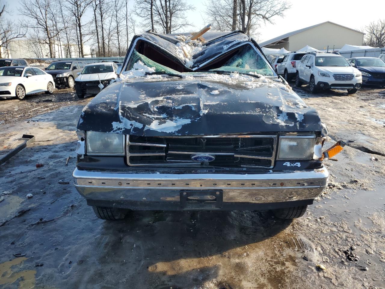 1988 Ford Bronco VIN 1FMEU15H1JLA39738 Copart auction photo, top/roof / front end damage thumbnail 5